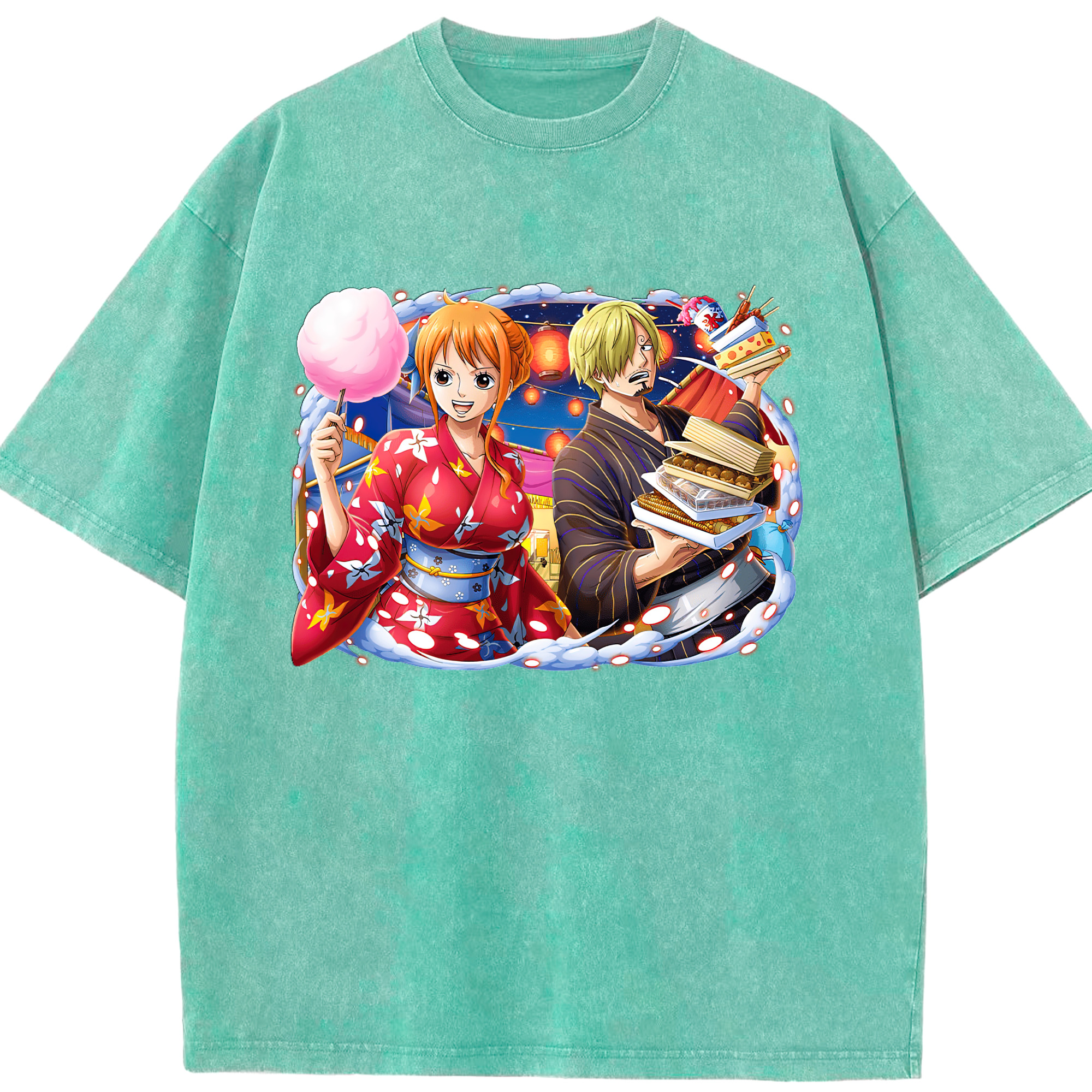 ワンピース サンジ ONE PIECE Sanji 綿100% ヴィンテージ風 半袖Tシャツ（フロントプリント）